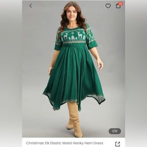2X Christmas Elk dress NWT